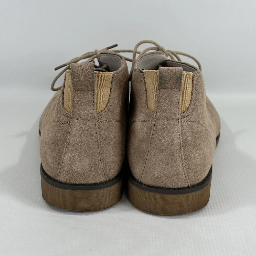 Bruno Marc Boots Mens Size 10.5 Beige Suede Chukka Desert Lace Up Casual